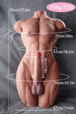 70cm/27.56in TPE Male Sex Doll Torso Realistic Half Body Muscle Torso Love Doll 18cm Dildo - Image 2