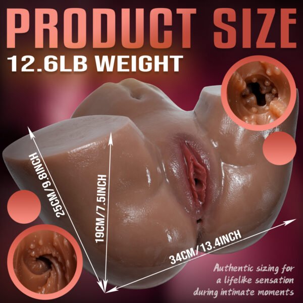 Brown realistic TPE torso sex doll